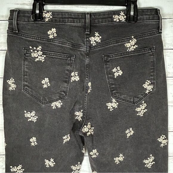 Driftwood Jeans Black Royce Clover Embroidered Button fly Raw Hem 32x26 NWT - Picture 9 of 10
